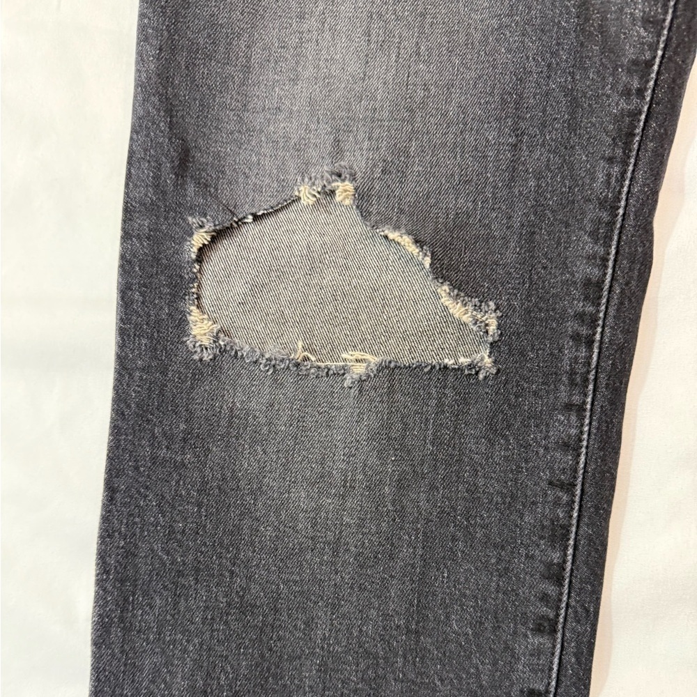 Current Elliott The Vintage Cropped Jeans 29 Black Distressed High Rise - Picture 3 of 15